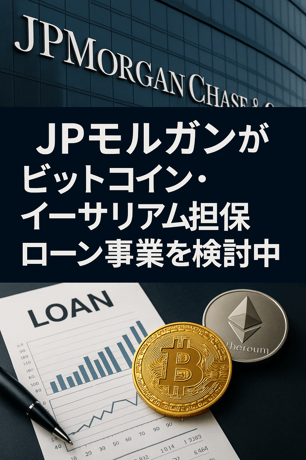 JPモルガンがビットコイン・イーサリアム担保ローン事業を検討中