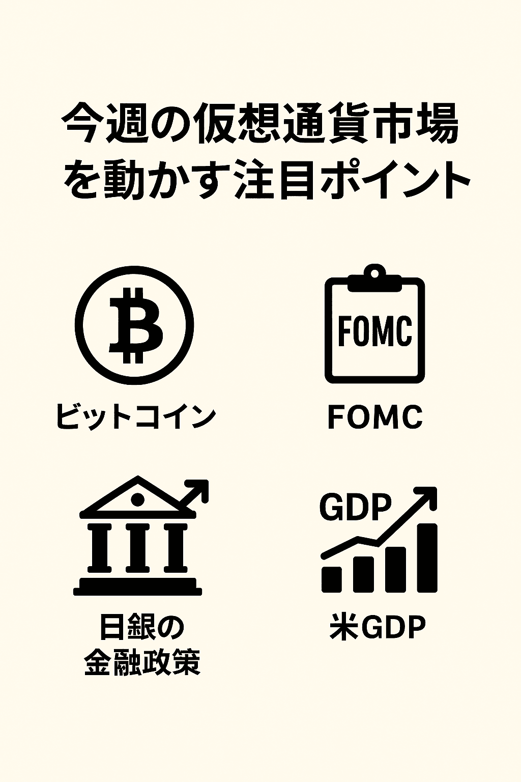 20250729_0814_仮想通貨市場の注目点_simple_compose_01k19mybhwfy79g726y72w07yb 今週の仮想通貨市場を動かす4つの注目ポイント【7月28日週】 コンテンツ終わり