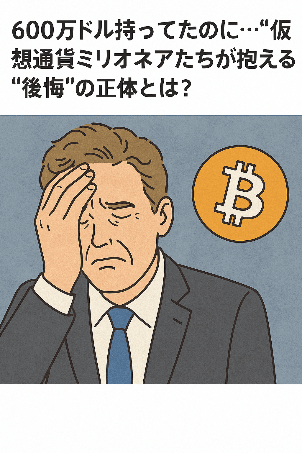20250730_0526_仮想通貨の後悔_simple_compose_01k1bxpte3fe7akn0y4anz2b5d 💸「600万ドル持ってたのに…」仮想通貨ミリオネアたちが抱える後悔の正体とは? コンテンツ開始