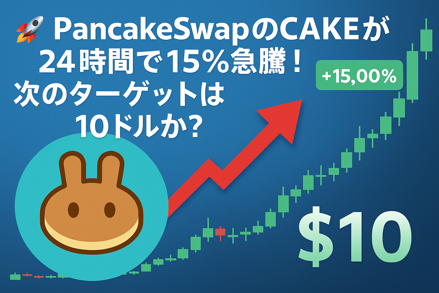 🚀 PancakeSwapのCAKEが24時間で15%急騰!次のターゲットは10ドルか?