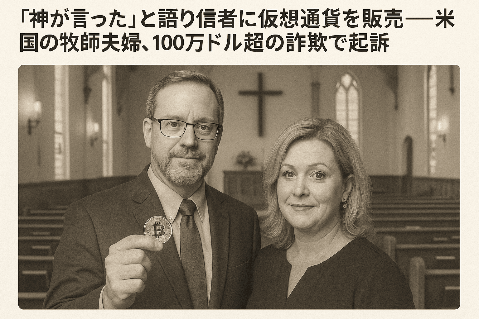 「神が言った」と語り信者に仮想通貨を販売──米国の牧師夫婦、100万ドル超の詐欺で起訴