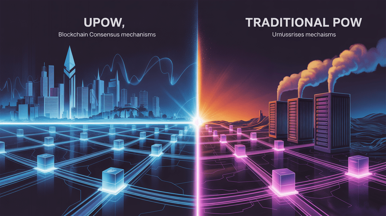 a-digital-illustration-depicting-a-split_tkBpxwO9TtGpyzbFYrNkGA_I4OraCgXQiC84NKXgXS09w uPoW(unique Proof-of-Work)とは
uPoWと従来のPoWの違い