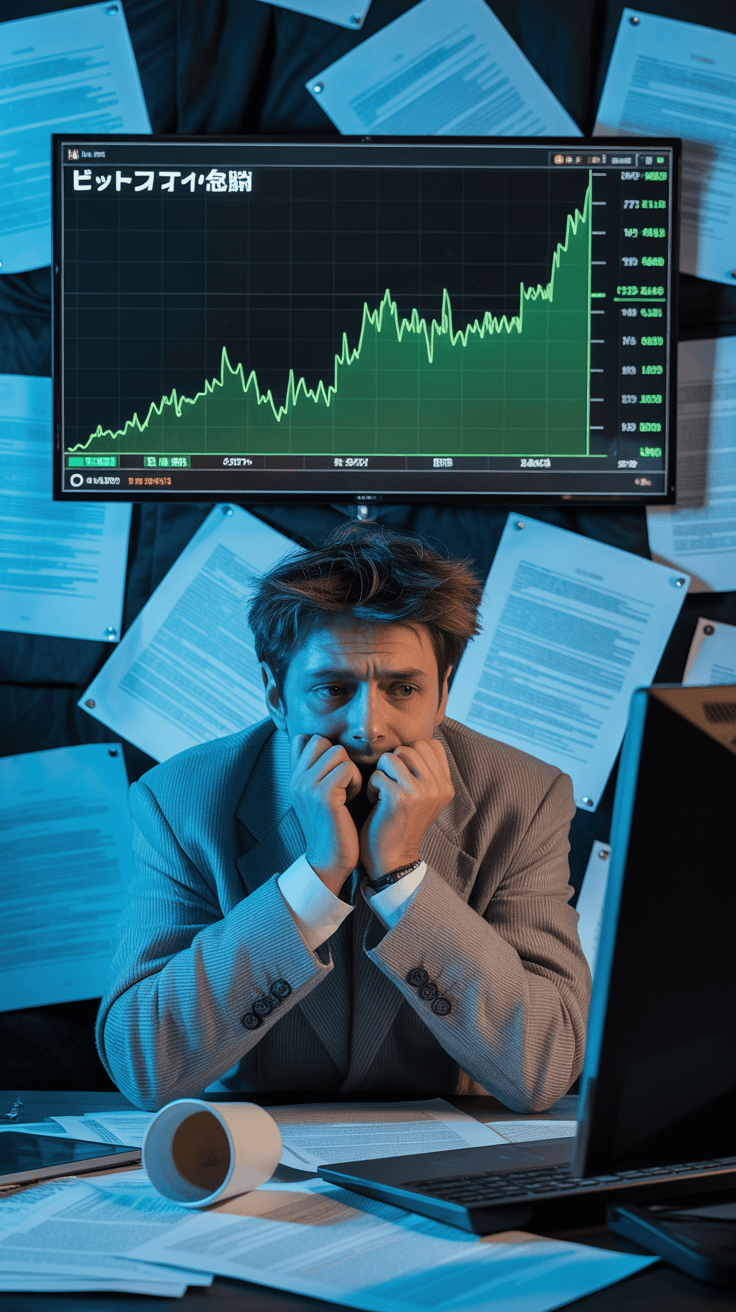 a-photograph-of-a-dejected-investor-star_mAKee-naTIGNg4Jjz1-ADA_XcAHwl_lS-21O5N1rqLvjw ビットコイン急騰で「ベア派呆然」――1日で10億ドル超のショート清算