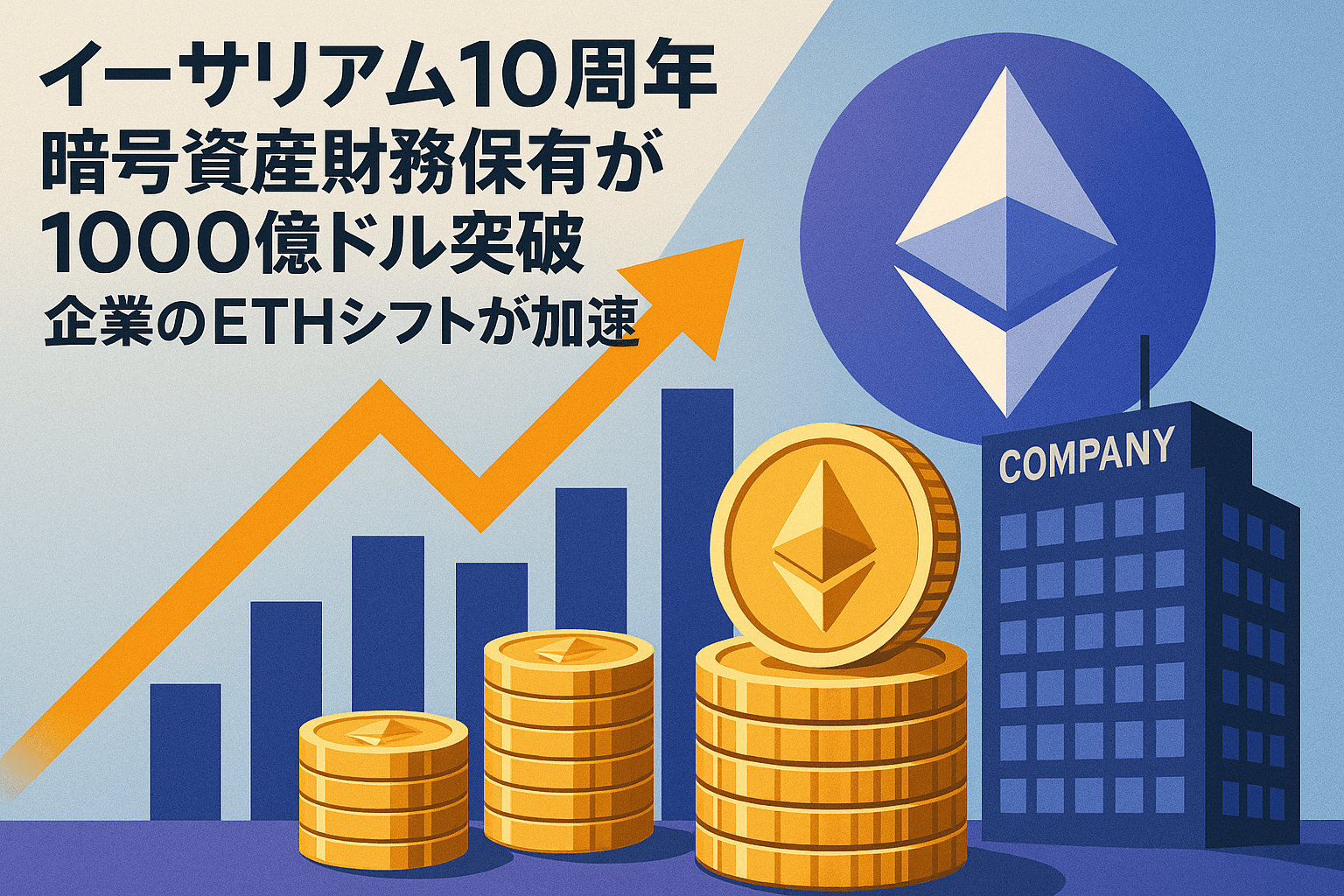 イーサリアム10周年で暗号資産財務保有が1000億ドル突破:企業のETHシフトが加速