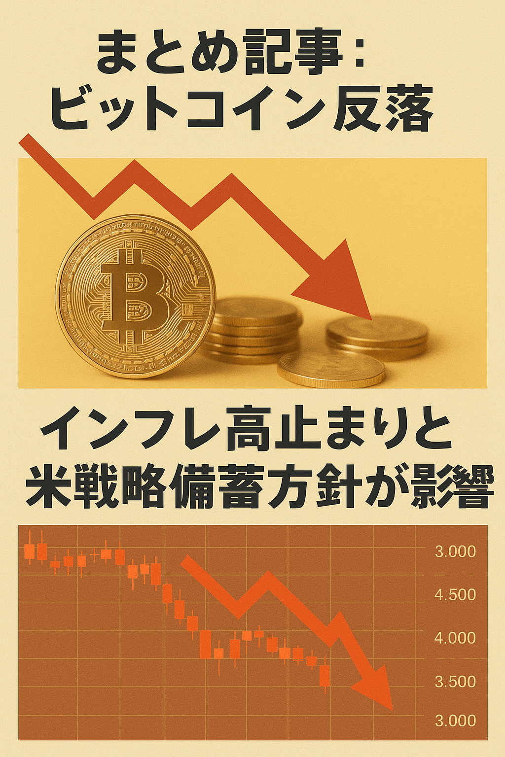 まとめ記事:ビットコイン反落 ― インフレ高止まりと米戦略備蓄方針が影響