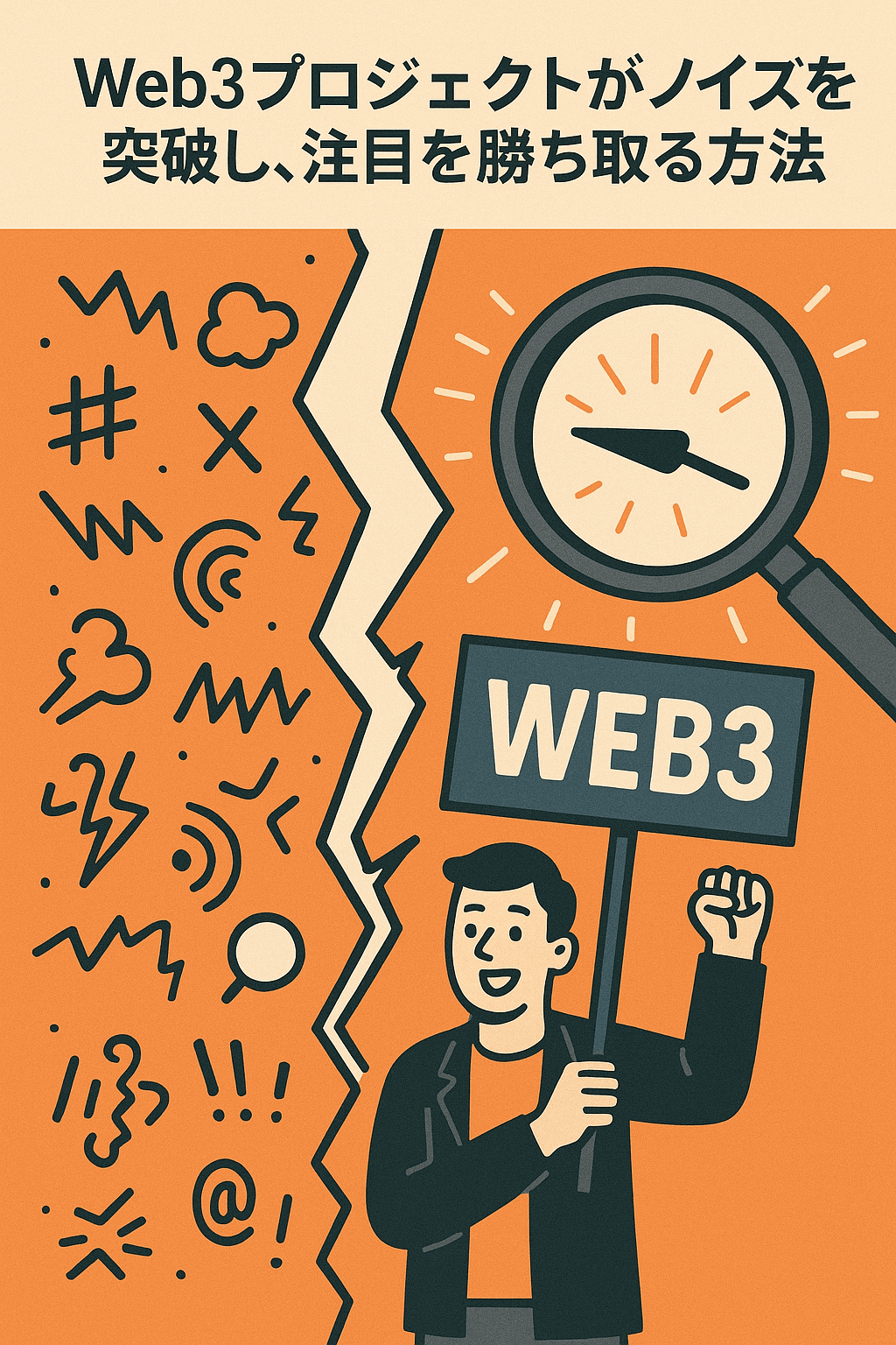 20250831_1947_Web3注目取得法_simple_compose_01k3zvq5rwfxx9d78a8q8z9r1x Web3プロジェクトがノイズを突破し、注目を勝ち取る方法 コンテンツ開始