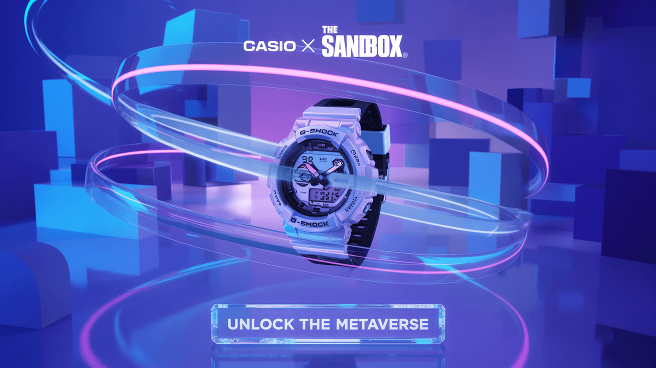 a-dynamic-product-shot-advertisement-sho_GJi1rRJNT2eQprLVgR5Tlg_4EiKCOzHQ0aYfnFZX-Z4Fw カシオ×The Sandbox:G-SHOCKの世界観を体験できるメタバースコラボが始動 コンテンツ開始