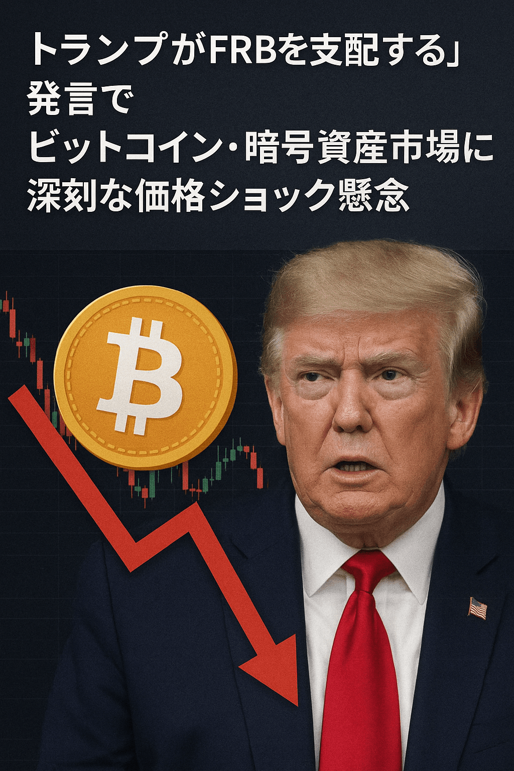 まとめ記事「トランプがFRBを支配する」発言でビットコイン・暗号資産市場に深刻な価格ショック懸念