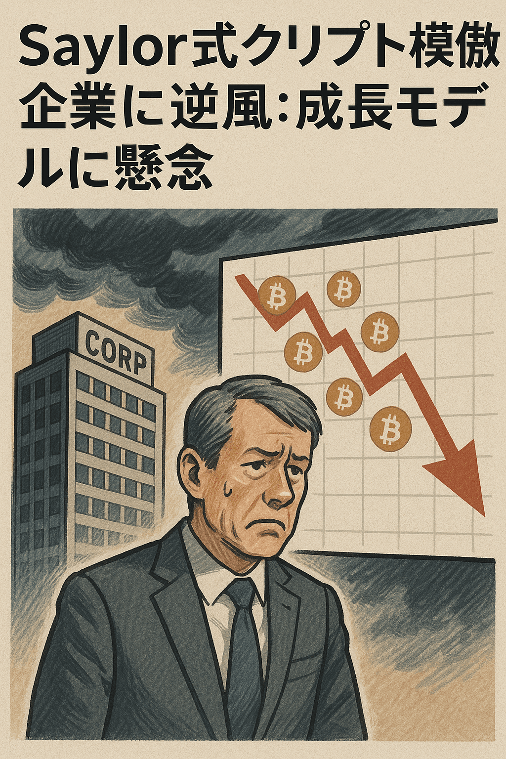 20250922_0423_逆風に立ち向かう_simple_compose_01k5pvjvaxe63vmtwvvt1pp9dz Saylor式クリプト模倣企業に逆風:成長モデルに懸念 コンテンツ開始