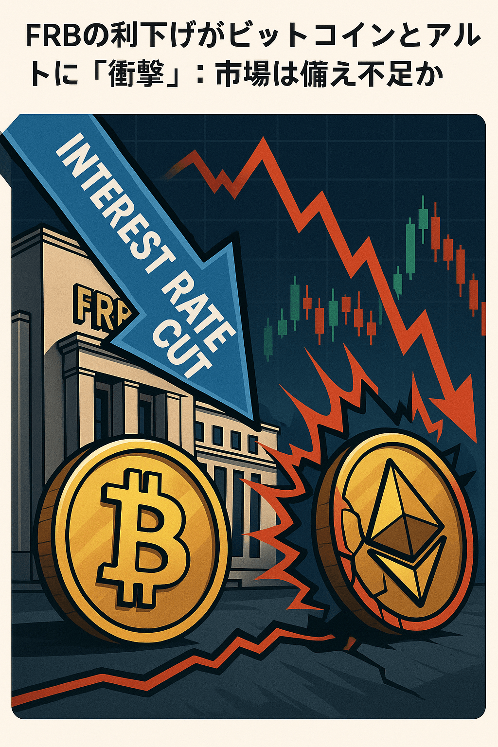FRBの利下げがビットコインとアルトに「衝撃」:市場は備え不足か