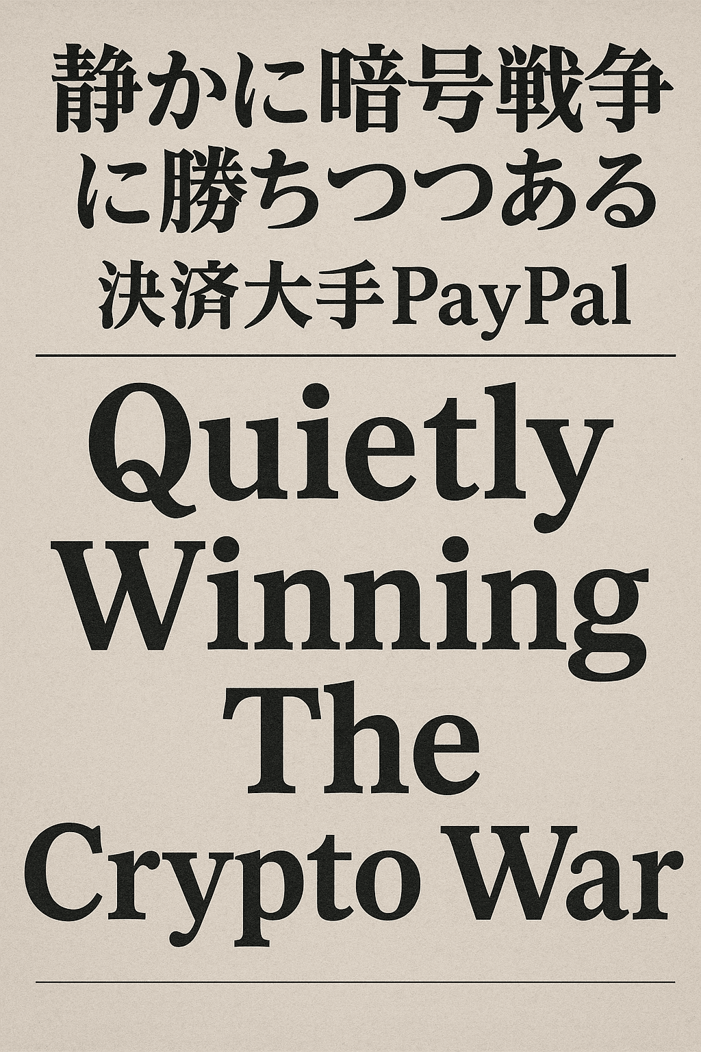 20250922_0433_PayPalの暗号戦争勝利_simple_compose_01k5pw64q4f01vt0ey5srg61rs 「静かに暗号戦争に勝ちつつある」決済大手PayPal コンテンツ開始