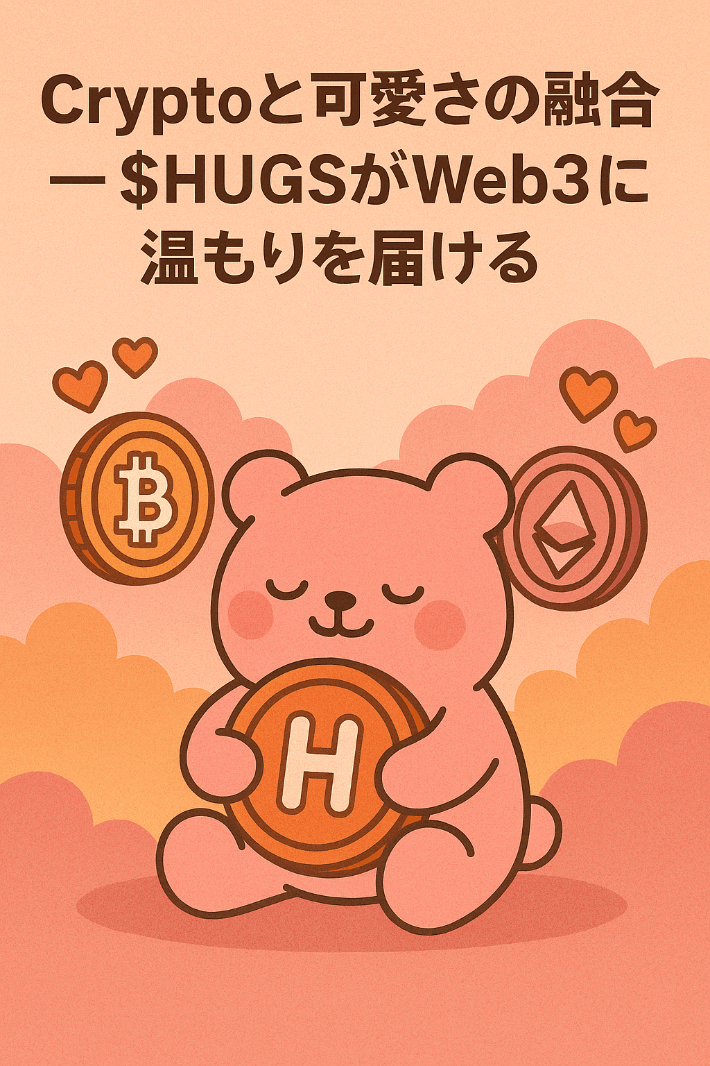 20250922_0615_Cryptoと可愛さの融合_simple_compose_01k5q204dyecssmj0wt590kfck まとめ記事:「Cryptoと可愛さの融合 — $HUGSがWeb3に温もりを届ける」 コンテンツ開始