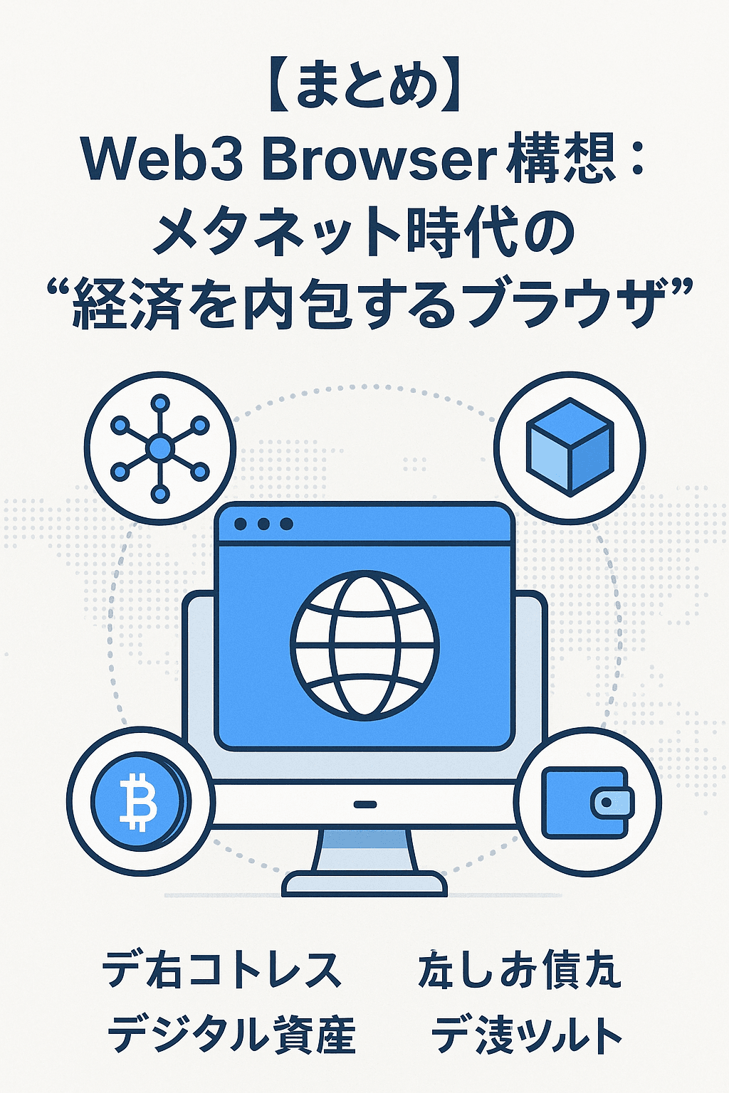 20251006_0758_Web3ブラウザ構想_simple_compose_01k6v9ew2yeevsef882wmtb4k2 🌐【まとめ】Web3 Browser構想:メタネット時代の“経済を内包するブラウザ”