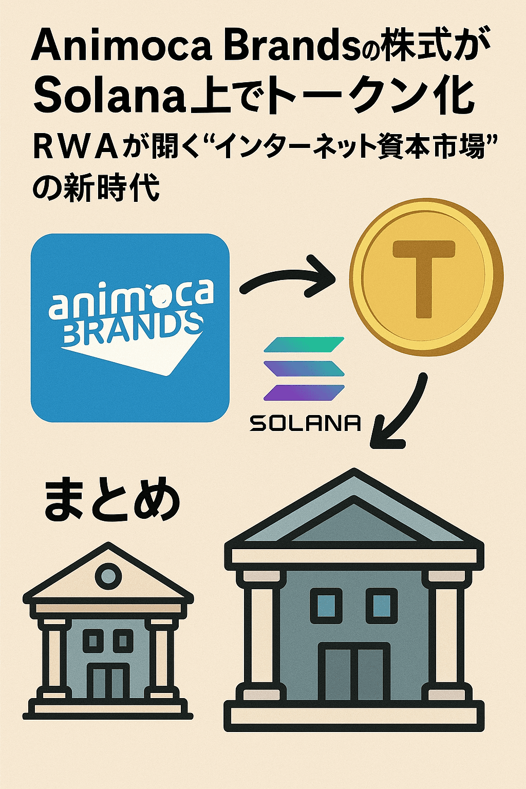 20251006_0800_トークン化新時代_simple_compose_01k6v9jmthehz9c94jspw025ah 🏦【まとめ】Animoca Brandsの株式がSolana上でトークン化──RWAが開く“インターネット資本市場”の新時代