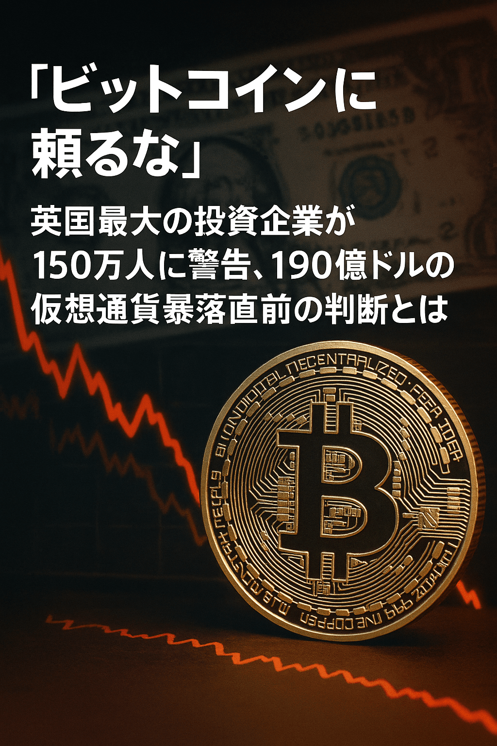 「ビットコインに頼るな」──英国最大の投資企業が150万人に警告、190億ドルの仮想通貨暴落直前の判断とは