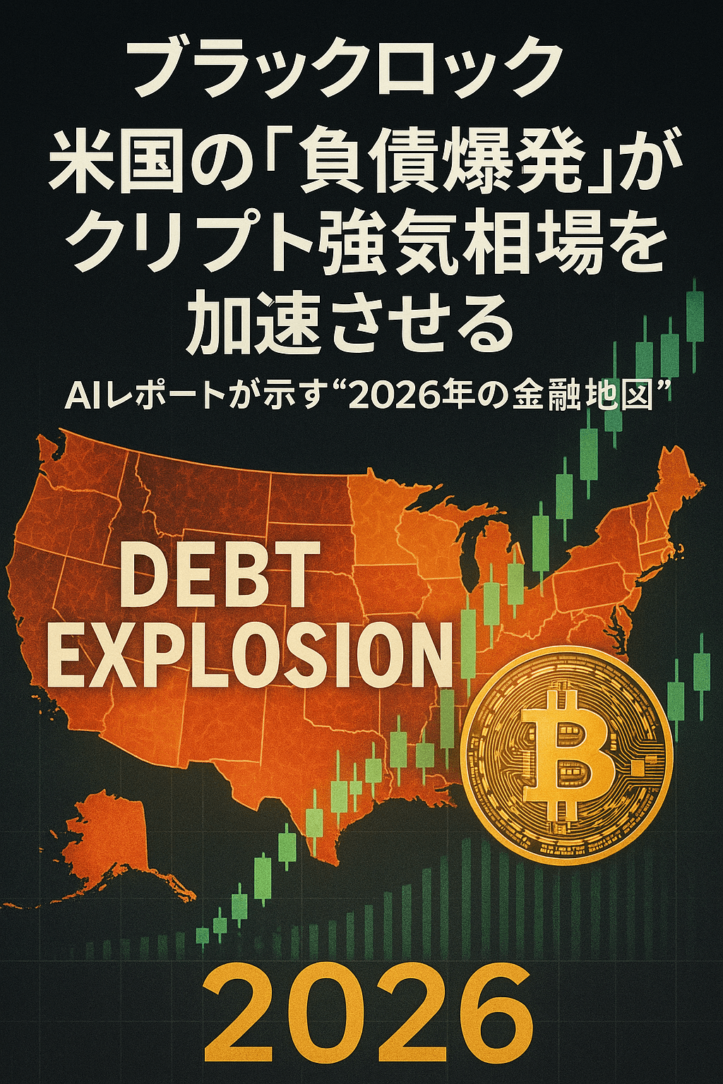 ブラックロック:米国の「負債爆発」がクリプト強気相場を加速させる──AIレポートが示す“2026年の金融地図”