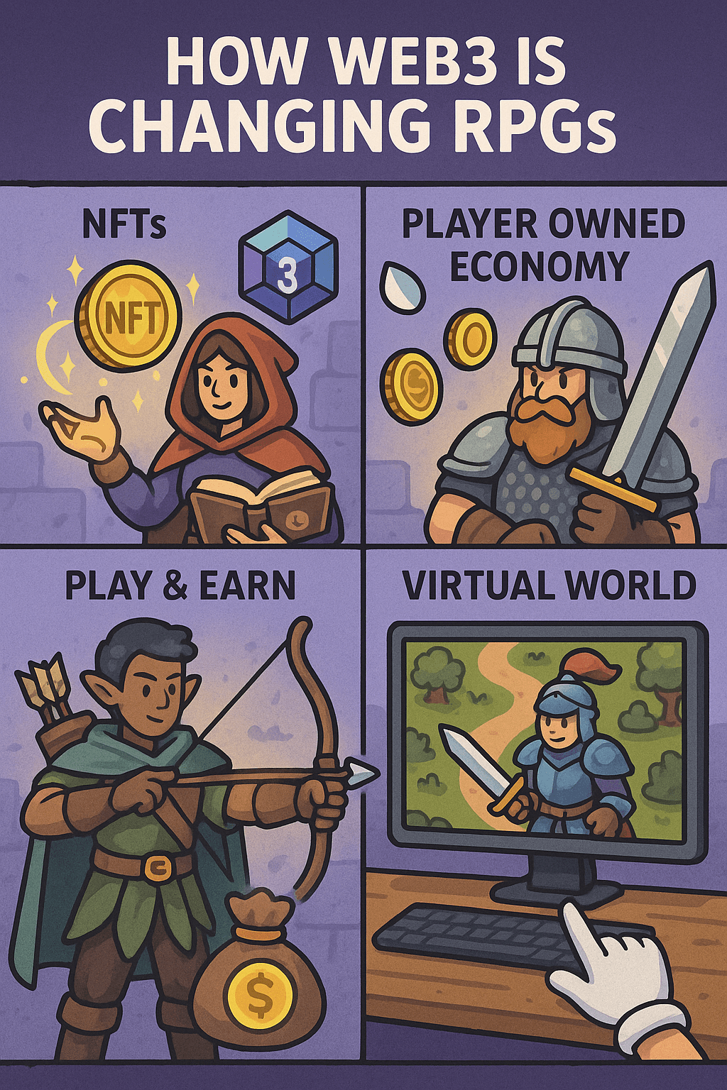 20251215_1109_Web3とRPGゲーム_simple_compose_01kcfw6xefejmtm803gf9r92xh Web3はRPGゲームをどう変えているのか? コンテンツ開始