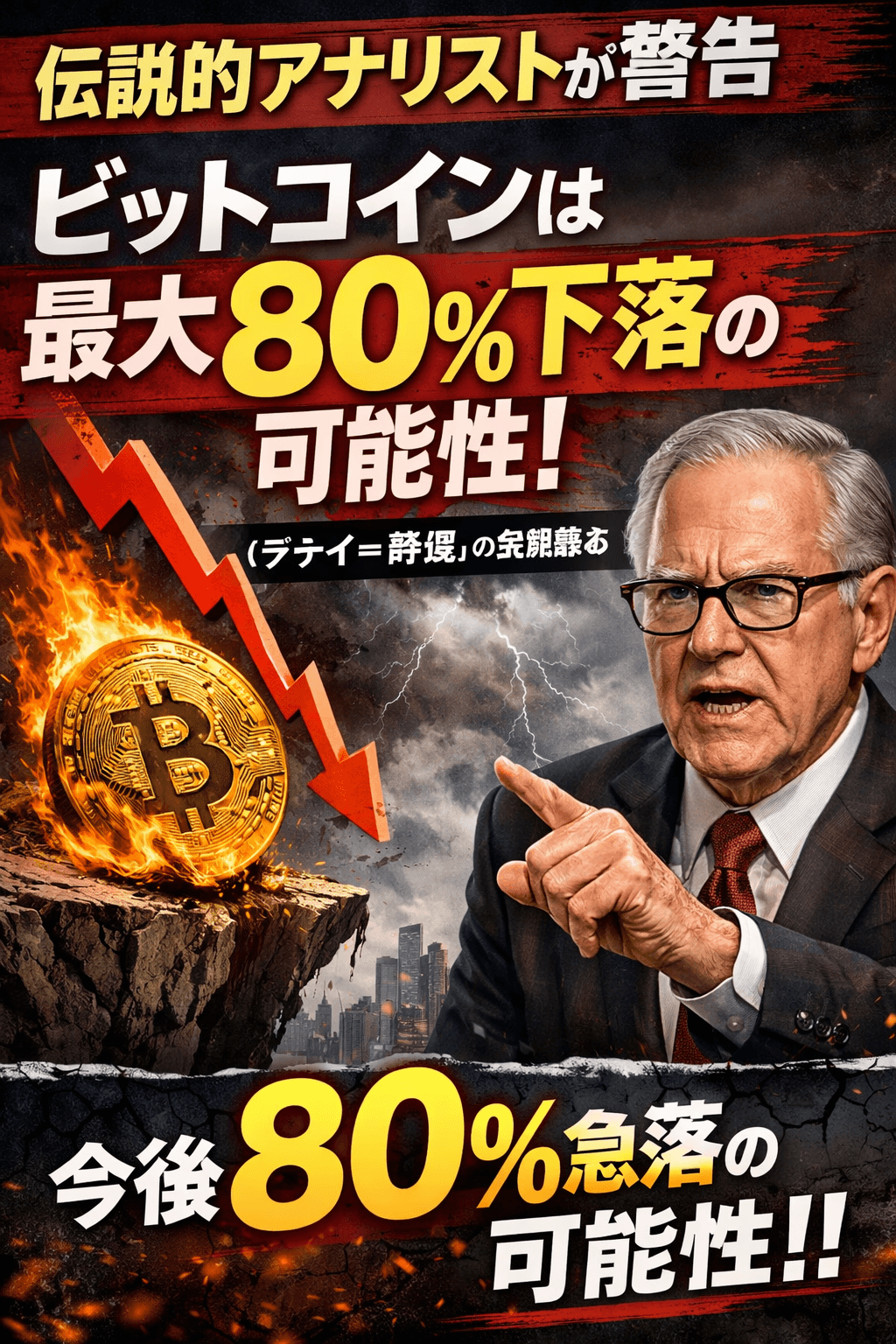 伝説的アナリストが警告「ビットコインは最大80%下落(デケイ=減衰)する可能性」