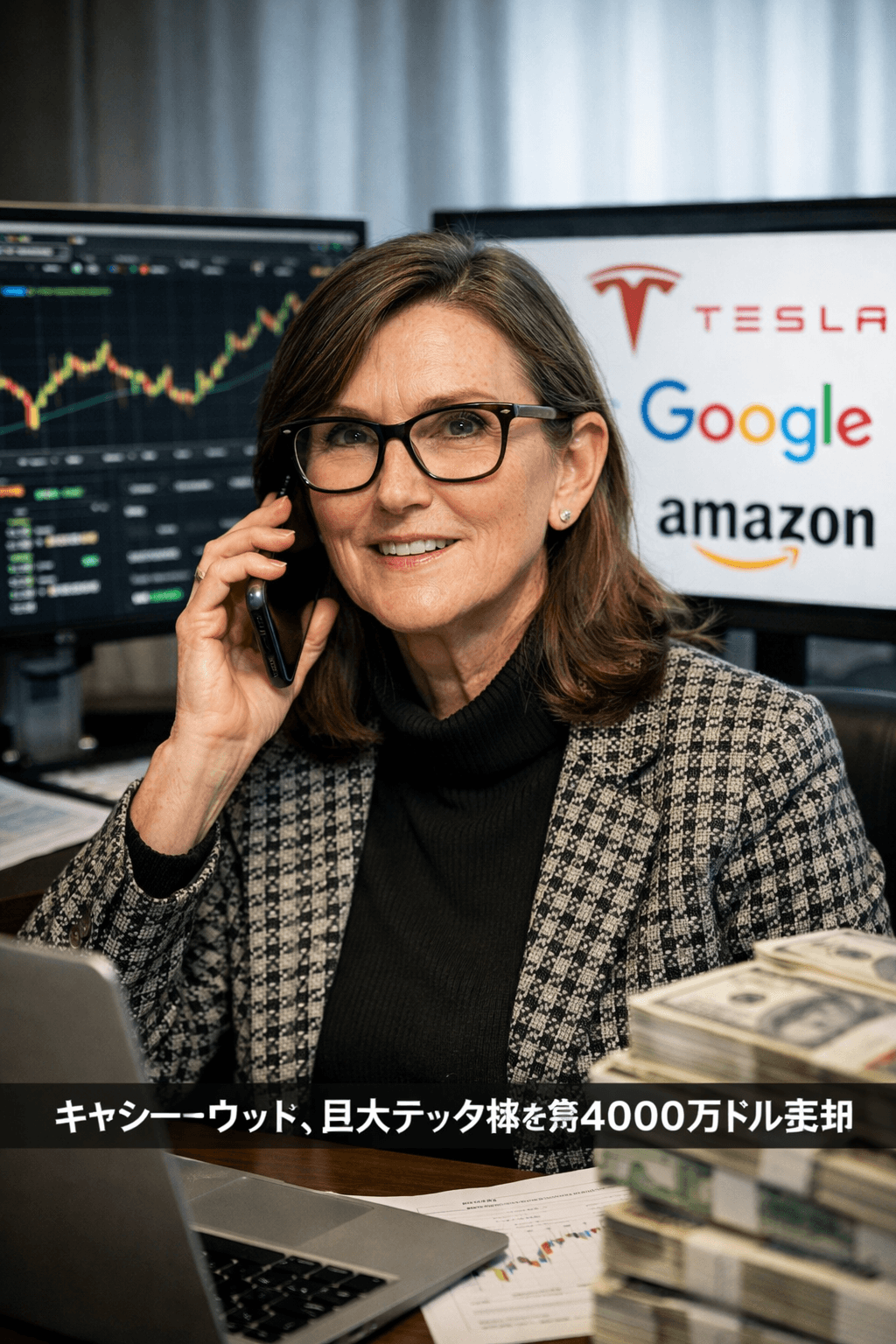 キャシー・ウッド、巨大テック株を約4000万ドル売却