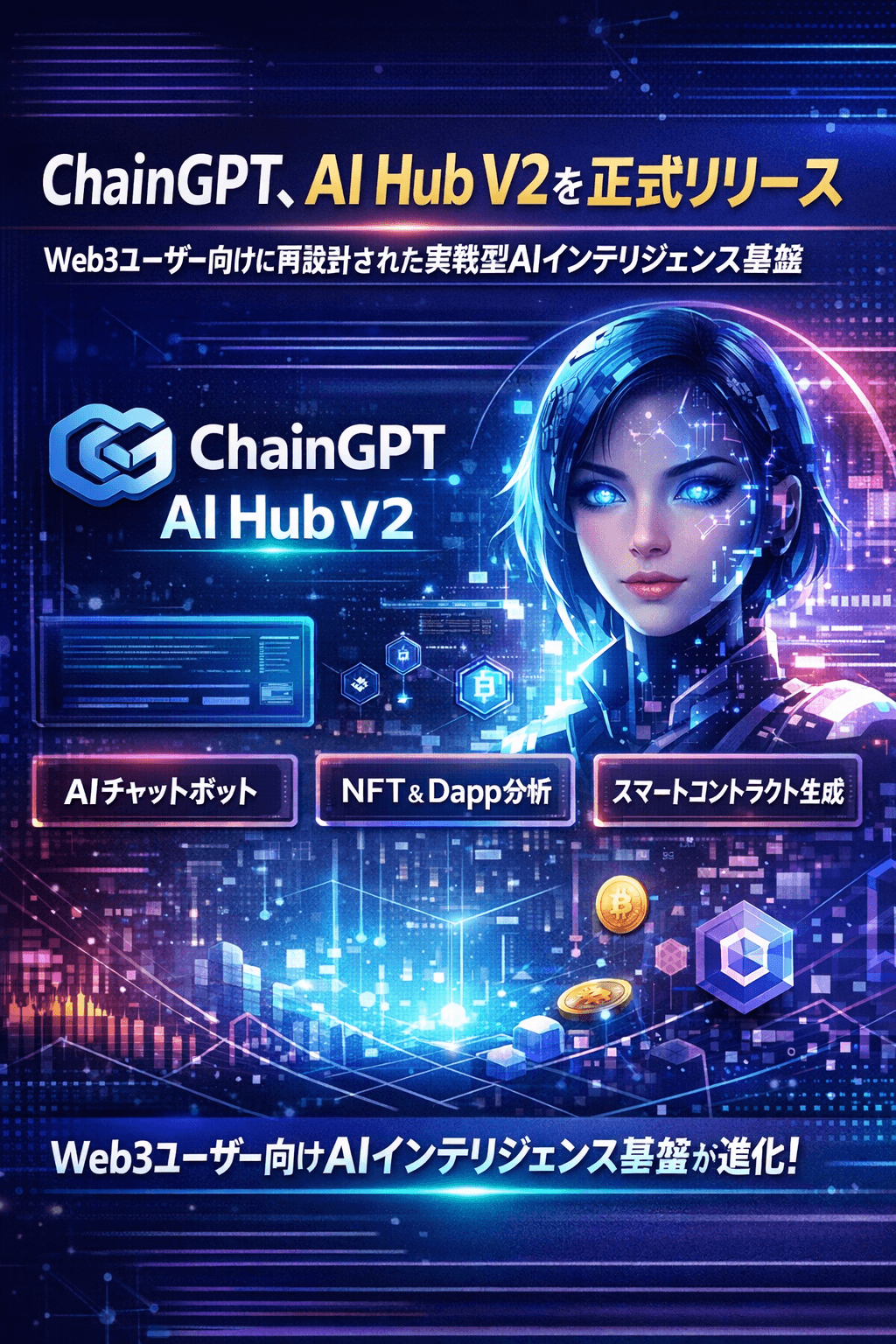 ChainGPT、AI Hub V2を正式リリース― Web3ユーザー向けに再設計された実戦型AIインテリジェンス基盤