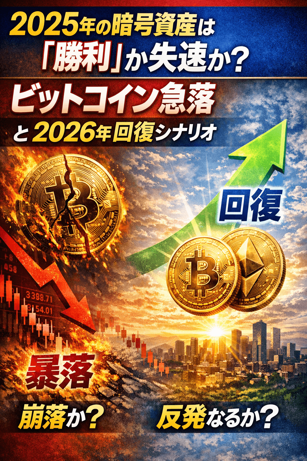 2025年の暗号資産は「勝利」か失速か？ビットコイン急落と2026年回復シナリオ