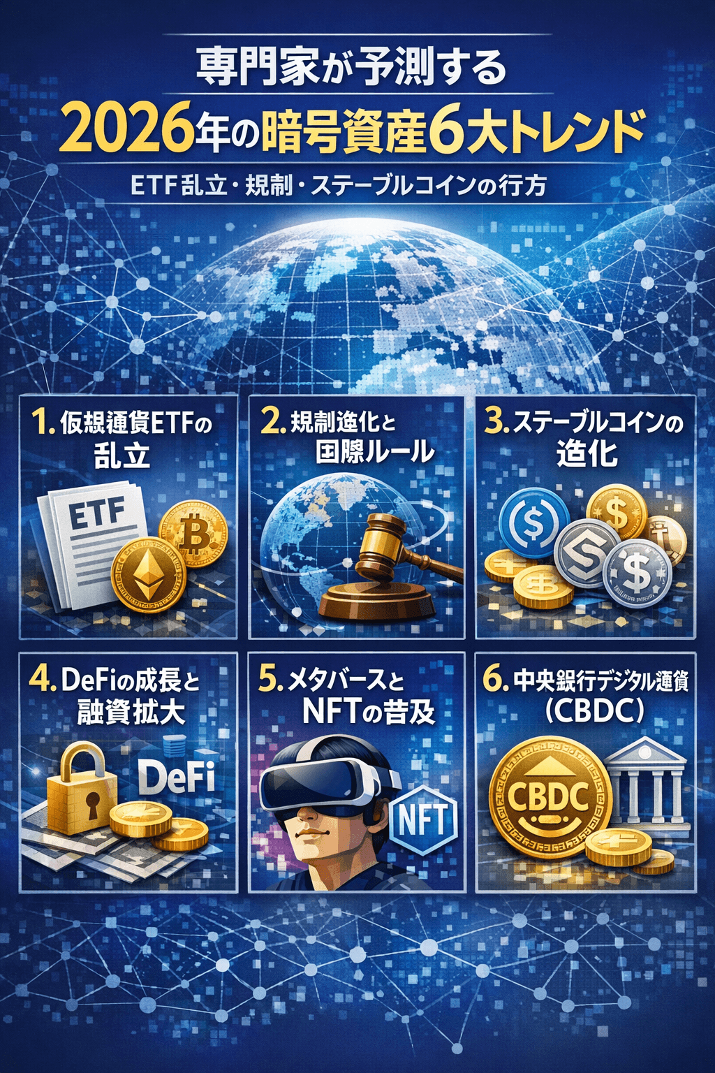 専門家が予測する2026年の暗号資産6大トレンド｜ETF乱立・規制・ステーブルコインの行方