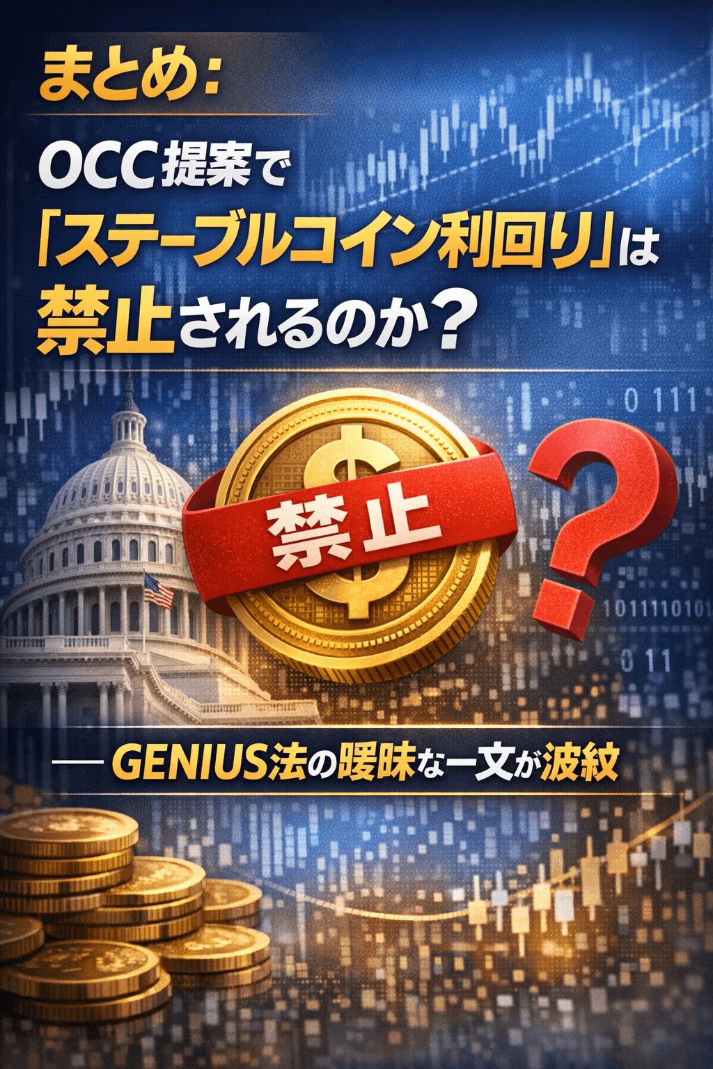 まとめ：OCC提案で「ステーブルコイン利回り」は禁止されるのか？――GENIUS法の曖昧な一文が波紋