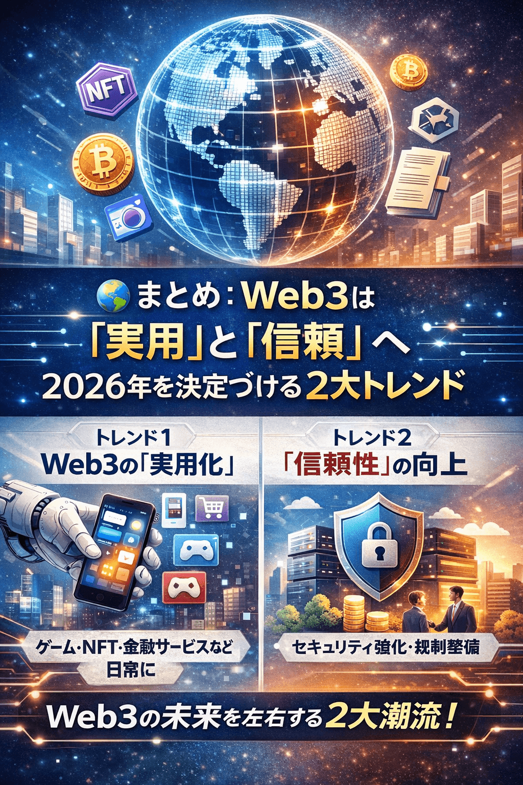 🌐まとめ：Web3は「実用」と「信頼」へ──2026年を決定づける2大トレンド