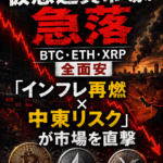 📉まとめ:仮想通貨市場が急落──BTC・ETH・XRP全面安、「インフレ再燃×中東リスク」が市場を直撃【2026】