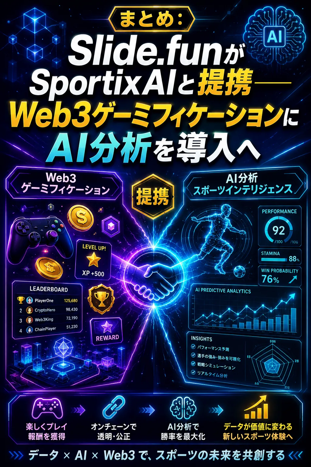 まとめ:Slide.funがSportixAIと提携──Web3ゲーミフィケーションにAI分析を導入へ