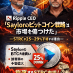 📉 Ripple CEO「Saylorのビットコイン戦略は市場を傷つけた」— STRCが25〜29%下落する理由